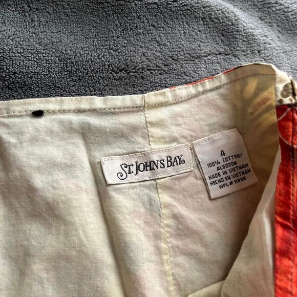 Vintage Y2K indie boho fairy green and orange floral midi cotton skirt size 4 - Picture 2 of 5